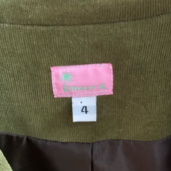 Molly B Moss Green Corduroy Velvet Jacket sz 4 - Picture 3 of 5